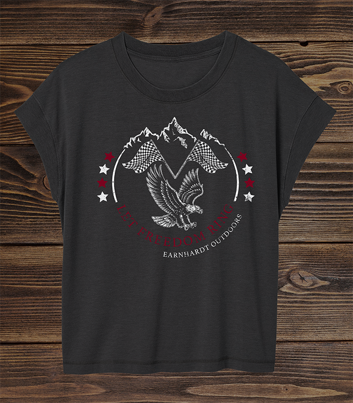 EO-LADIES-FREEDOM RING VINTAGE TEE