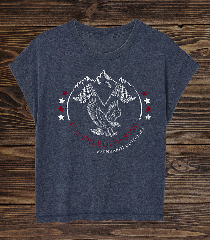 EO-LADIES-FREEDOM RING VINTAGE TEE