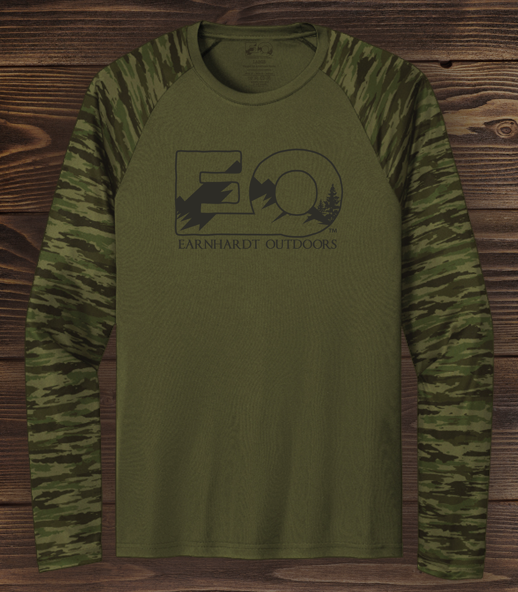EO-LOGO UPF30 LS CAMO RAGLAN